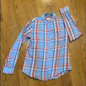 Women’s Blue multi plaid button down long sleeve Small Favorite Button Down
